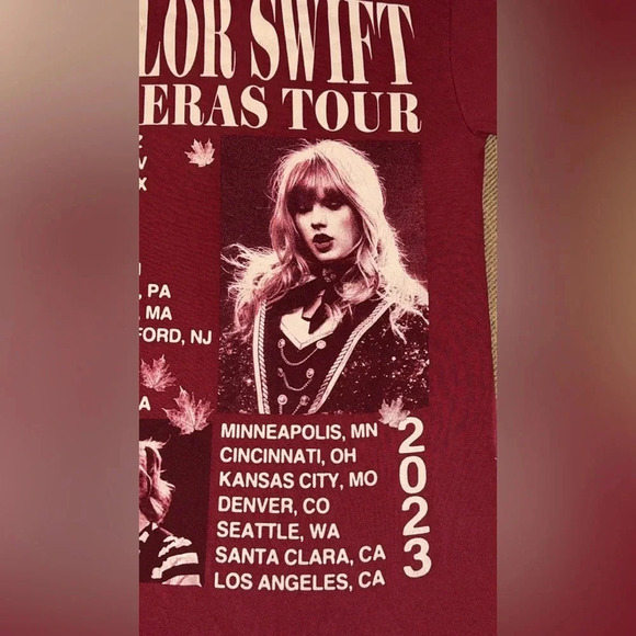 2023 Taylor Swift The Eras Tour Concert Short Sleeve Unisex Cotton T-Shirt Small - Picture 4 of 10